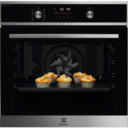 Изображение Akcija! Electrolux Tvaika cepeškrāsns 600. sērija ar SteamBake, iebūv., melna