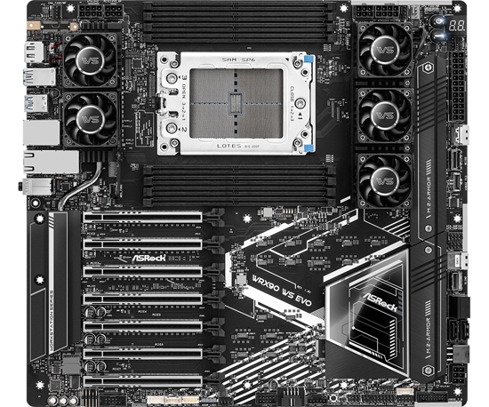 Picture of Asrock WRX90 WS EVO motherboard AMD WRX90 Socket sTR5 EEB