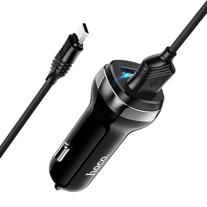 Attēls no Automobilinis įkroviklis Hoco Z40 Superior Dual Port + MicroUSB juodas