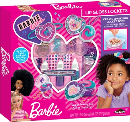 Изображение BARBIE Makiažo rinkinys „Sparkling Sweet Heart Lip Gloss Lockets"