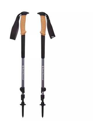 Attēls no Black Diamond Trail Cork Granite Trekking Poles Black 140 cm