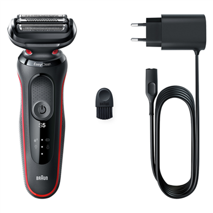 Attēls no Braun Shaver 51-R1000s  Operating time (max) 50 min  Wet & Dry  Black/Red