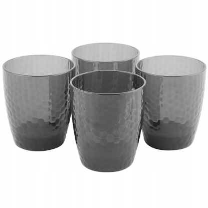 Picture of Cambridge CM07650GEU7 Fete Hammered 4pcs tumbler set grey