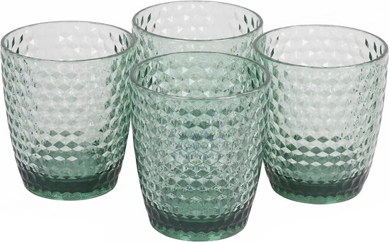 Picture of Cambridge CM07654GEU7 Fete Diamond 4pcs tumbler set green