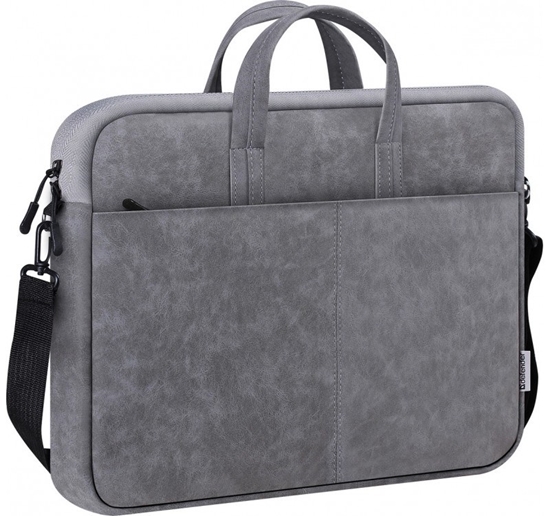 Picture of DEFENDER SOLID LEATHER BAG GREY 15.6"