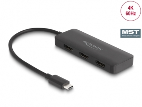 Изображение Delock USB Type-C™ Splitter (DP Alt Mode) to 3 x HDMI MST 4K 60 Hz