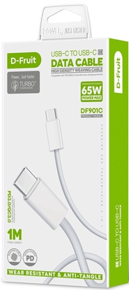 Attēls no D-Fruit cable USB-C - USB-C 1m, white (DF901C)