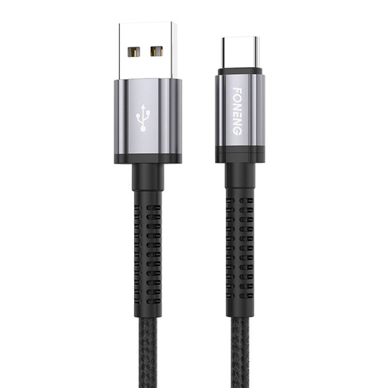 Изображение Foneng X83 USB-USB-C kabelis, 2,1 A, 1 m (melns)