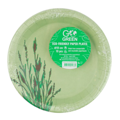 Attēls no Go Green Paper Plates 18cm 10pcs