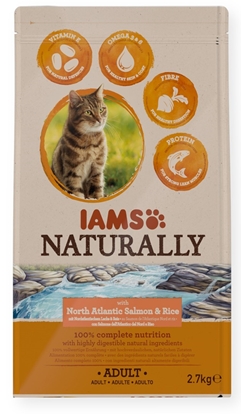 Изображение IAMS Naturally Adult North Atlantic salmon & rice - dry cat food - 2,7kg