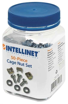 Picture of Intellinet Cage Nut Set (50 Pack), M6 Nuts, Bolts and Washers, Suitable for Network Cabinets