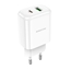 Picture of Įkroviklis Borofone BN4 1xUSB, 1xType-C QC 3.0, PD 2.0 20W, baltas