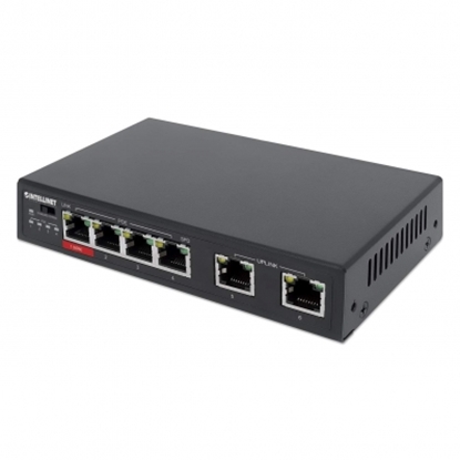 Attēls no INTELLINET 6-Port Fast Ethernet Switch 4 PoE-Ports