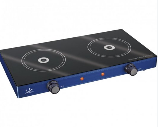 Picture of JATA TWO-PLATE VITROCERAMIC ELECTRIC COOKER 2400W BLACK/BLUE V142