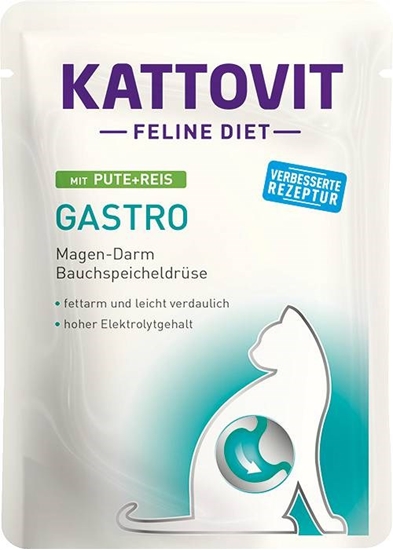 Picture of KATTOVIT Feline Diet Gastro Turkey with rice - wet cat food - 85g