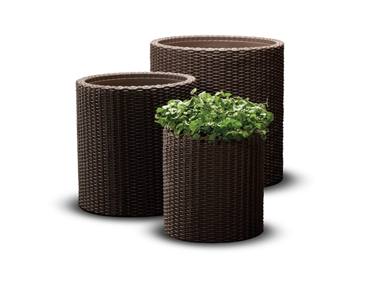 Picture of Keter Cylinder Planters S+M+L puķu podu komplekts  brūns 29197934590