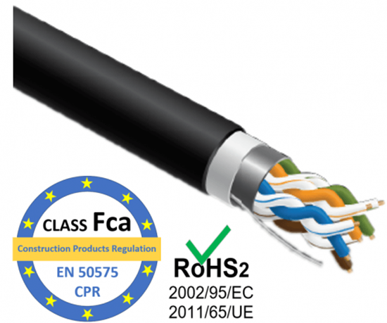 Изображение LAN Datortīklu kabelis, PRO BASE, CAT5E FTP, iekšdarbu/ārdarbu montāžai, 305m