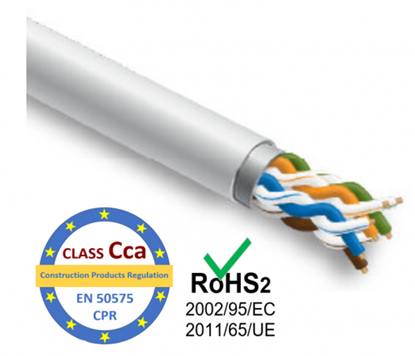 Изображение LAN Datortīklu kabelis, STEINMARK, CAT5 FTP, iekšdarbu montāžai, 305m, CPR klase Cca, LSZH