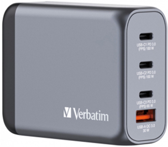 Изображение Lādētājs Verbatim Wall Charger 100W Grey