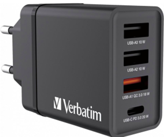 Изображение Lādētājs Verbatim Wall Charger 30W Black