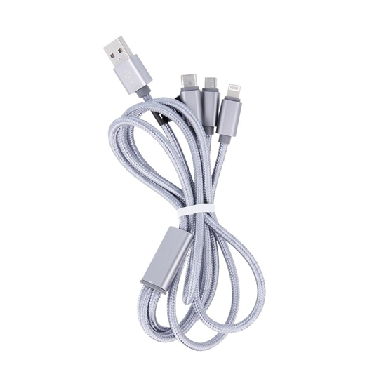 Изображение Maxlife 3in1 cable USB - Lightning + USB-C + micro