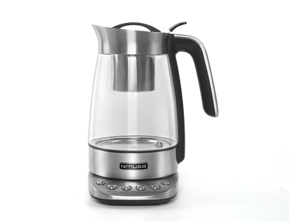 Attēls no Muse MS-320T | Tea Kettle | 2200 W | 1.2 L | Stainless steel | 360° rotational base | Stainless steel/Black