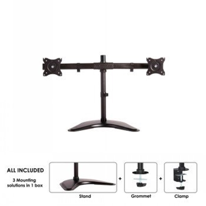 Attēls no NEOMOUNTS FLAT SCREEN DESK MOUNT (10-27") DESK CLAMP/STAND/GROMMET