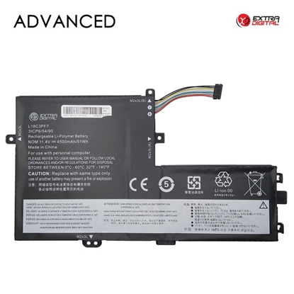 Attēls no Notebook Battery LENOVO L18C3PF7, 4500mAh, Extra Digital Advanced