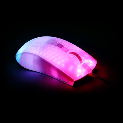 Attēls no Pelė DELTACO GAMING laidinė, RGB Ultralight , pusiau skaidri, balta / GAM-144-W