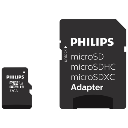 Attēls no Philips MicroSDHC 32GB class 10|UHS 1 + Adapter