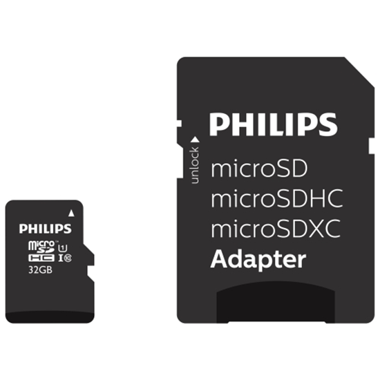 Изображение Philips MicroSDHC 32GB class 10|UHS 1 + Adapter