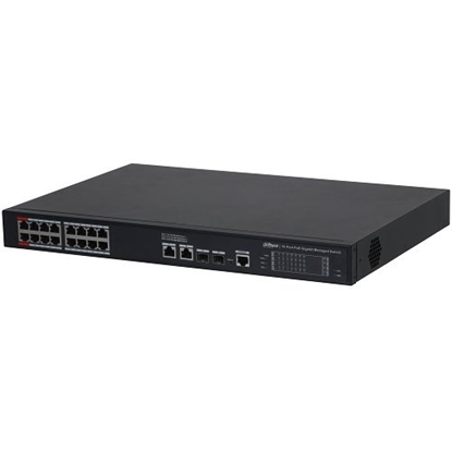 Изображение PoE šakotuvas 1000Mbps 16portų PoE +2G uplink + 2SFP, Hi-PoE