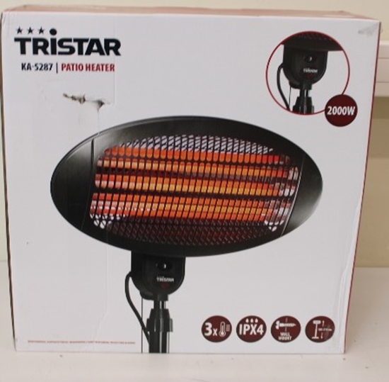 Изображение SALE OUT.Tristar KA-5287 Patio Heater, Black Tristar Heater KA-5287 Tristar Patio heater 2000 W Number of power levels 3 Suitable for rooms up to 20 m² Black DAMAGED PACKAGING, SCRATCHES RIGHT ON THE SIDE IPX4 | Tristar | Heater | KA-5287 | Patio heater |