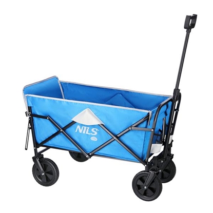 Изображение Saliekami kempinga ratiņi NC1606 FOLDING WAGON GRAY-BLUE NILS CAMP