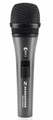 Изображение SENNHEISER E 835-S, VOCAL MICROPHONE, DYNAMIC, CARDIOID, I/O SWITCH, 3-PIN XLR-M, ANTHRACITE, INCLUD