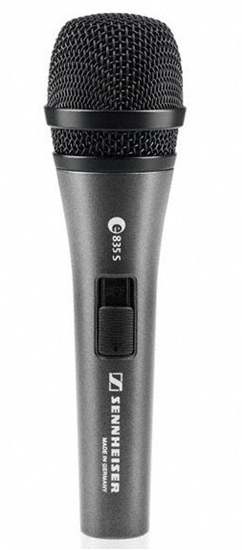 Изображение SENNHEISER E 835-S, VOCAL MICROPHONE, DYNAMIC, CARDIOID, I/O SWITCH, 3-PIN XLR-M, ANTHRACITE, INCLUD