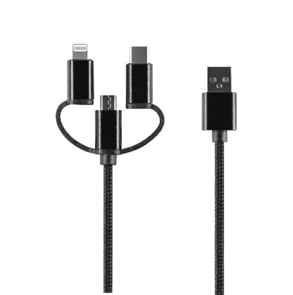 Attēls no Setty 3in1 kabelis USB - Lightning + USB-C + micro