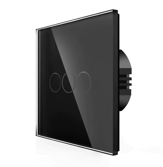 Picture of Spring Three Gang, One Way Touch Switch, Glass Black