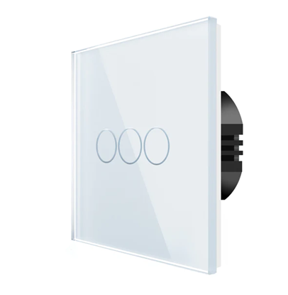 Attēls no Spring Three Gang, One Way Touch Switch, Glass White