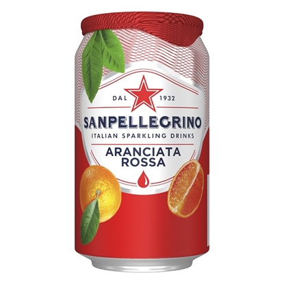 Изображение Sulas dzēriens S.PELLEGRINO Aranciata Rosso Apelsīnu, gāzēts, bundžā, 0.33l(DEP)