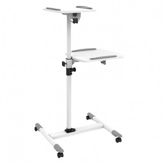 Picture of Techly Universal projector / notebook trolley with two shelves  white