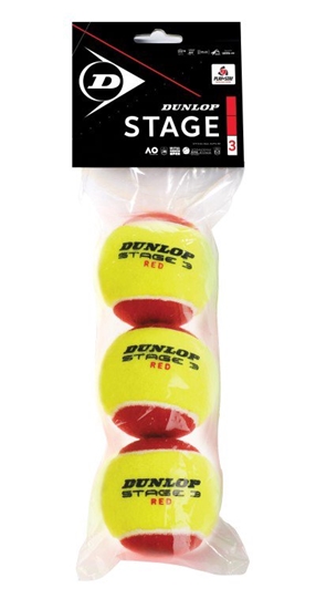 Изображение Teniso kamuol. DUNLOP STAGE 3 RED 3-polybag ITF