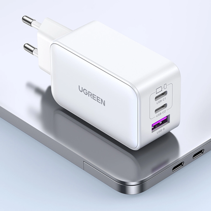 Picture of UGREEN Nexode USB-A+2*USB-C 65W GaN Tech Fast Charger White