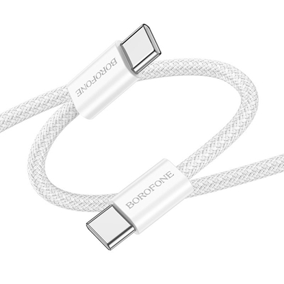 Изображение USB kabelis Borofone BX104 USB-C to USB-C 60W 1.0m baltas