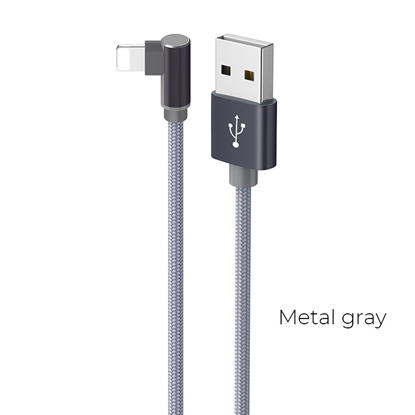 Изображение USB kabelis Borofone BX26 Lightning 1.0m metalinis pilkas