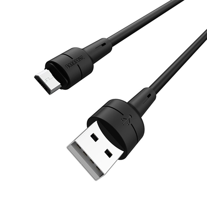 Изображение USB kabelis Borofone BX30 microUSB 1.0m silikoninis juodas