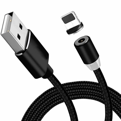 Picture of USB kabelis Magnetic microUSB magnetinis 1.0m juodas