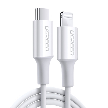 Изображение USB kabelis Ugreen US171 MFi USB-C to Lightning 3A 1.0m baltas