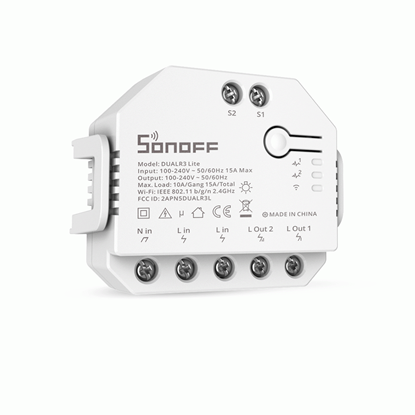 Изображение Vieds slēdzis WiFi Sonoff Dual R3 Lite