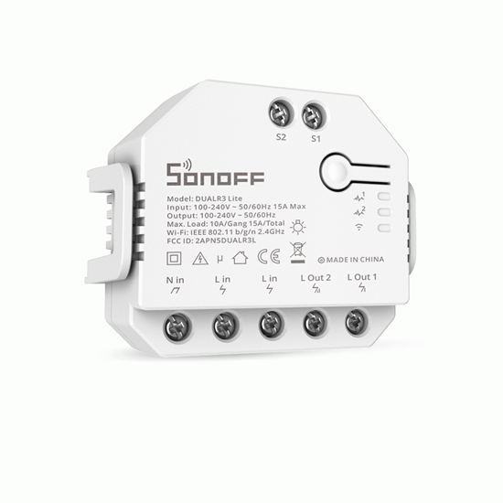 Picture of Vieds slēdzis WiFi Sonoff Dual R3 Lite